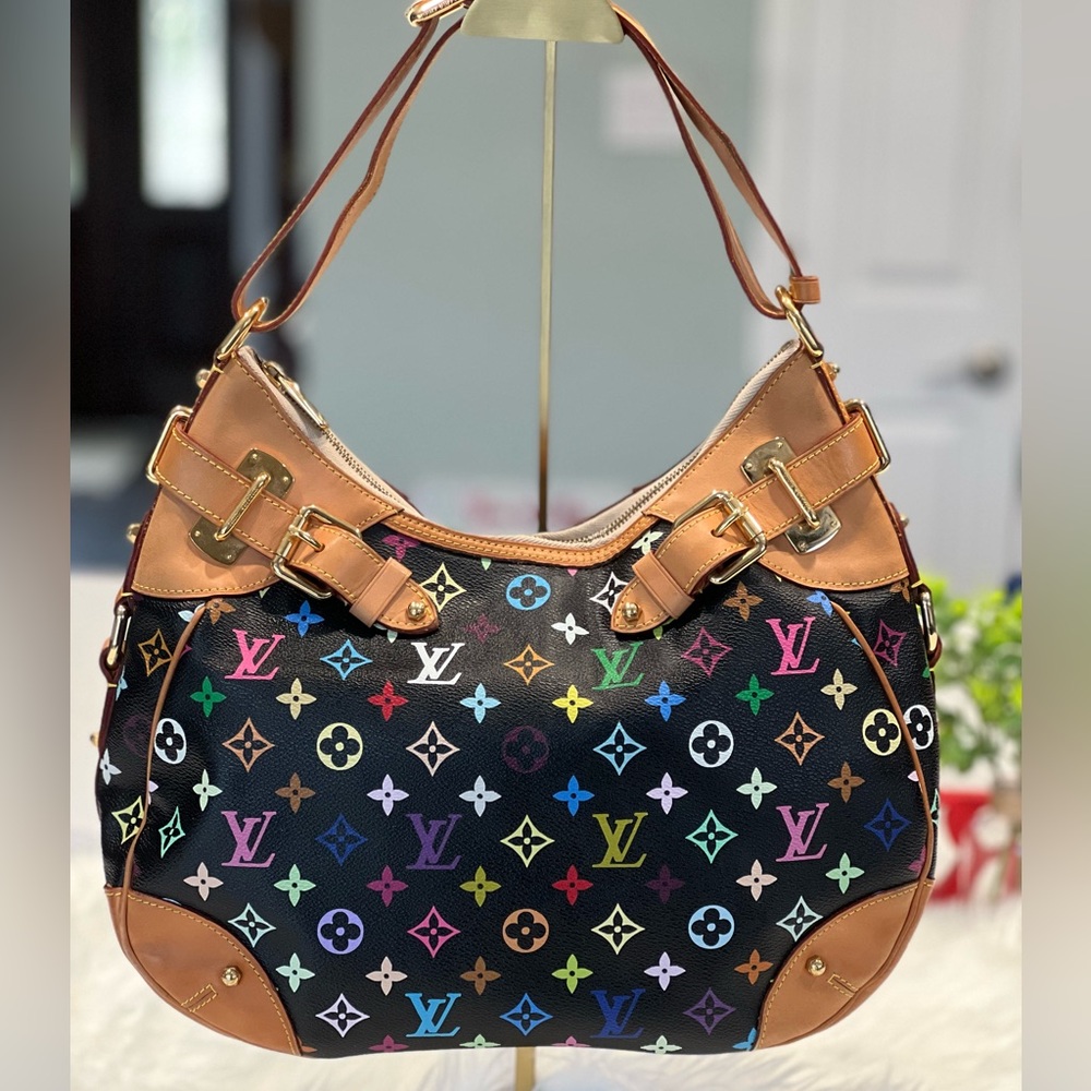 Louis Vuitton Murakami Multicolor Greta Black Shoulder Bag | Authenticated